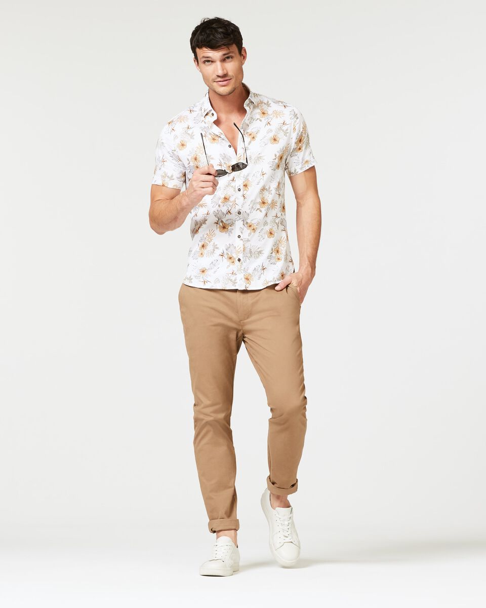 Floral Print Mens Short Sleeve Shirt